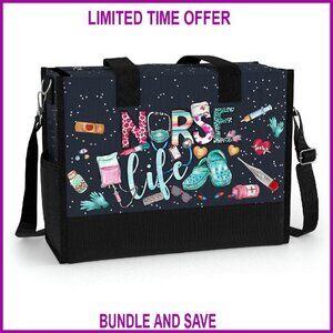 Large Waterproof Tote Bag with Multiple Pockets for Work Travel